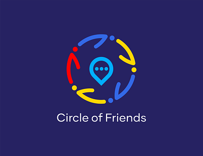 community of friends security & connected abstract community connected digital friend logo minimal modern security