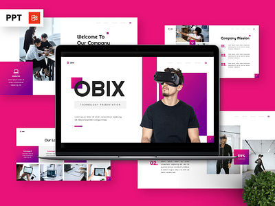 Obix - Powerpoint Templates future pink portfolio powerpoint purple slide template