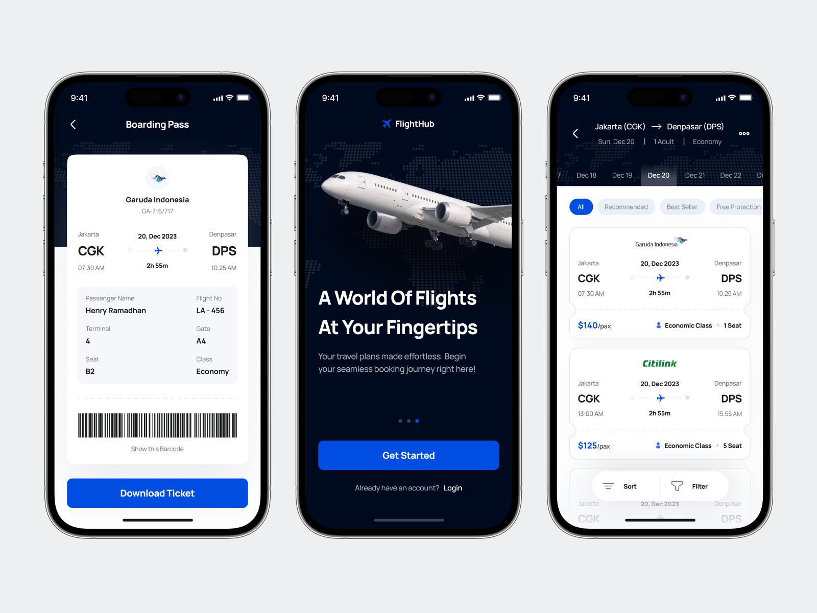 FlightHub Flight Booking App by Abimanyu Manusakerti for On Point