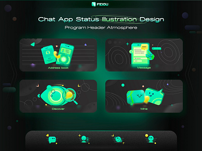 Chat app tab illustration i logo ui