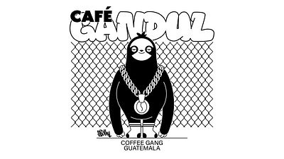 Gandul café animal brand branding character coffee drink graphic design icon illustration logo logotype sloth vector