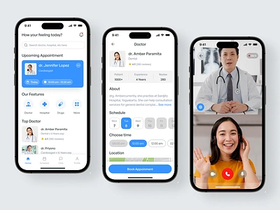 Medkit Mobile App appointment care concultation doctor doctor app drug health healthcare healthy med medic medical medical app mobile mobile app patient telehealth telemedicine ui video call