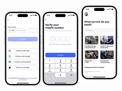 App for finding any services android app blue cleaning find ios mobile mobile app repair service tasks ui ux
