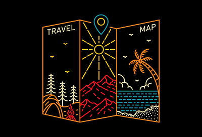 Travel Map adventure backpacker beach camping compas explore hiking island maps mountain national park nature outdoors road trip summer summertime surfing travel tropical vacation