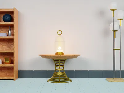Vintage Candle Lantern on the Table 3D Modeling 3d 3d modeling blender product design