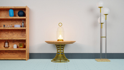 Vintage Candle Lantern on the Table 3D Modeling 3d 3d modeling blender product design