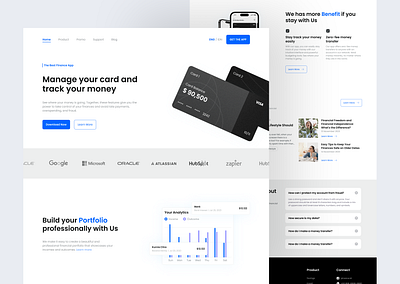 Financial Mobile - Landing Page banking bill pay budgeting chart credit card currency finance fintech landing page mobile money payment savings ssas transactions ui ux wallet web web design