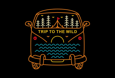 Trip To The Wild adventure backpacker beach camper van camping cars explore forest holiday monoline national park nature outdoors travel vacation van wanderlust wave wild wildlife