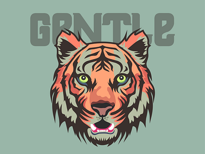 Gentle Tiger Illustration vibrant