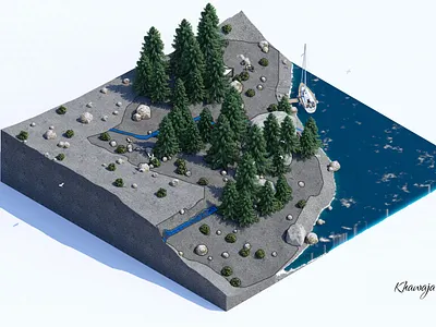 Visualization of Site Survey Plan 3d design illustration landscape
