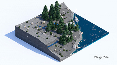 Visualization of Site Survey Plan 3d design illustration landscape
