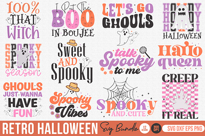 Retro Halloween SVG Bundle graphic design halloween svg retro halloween svg bundle