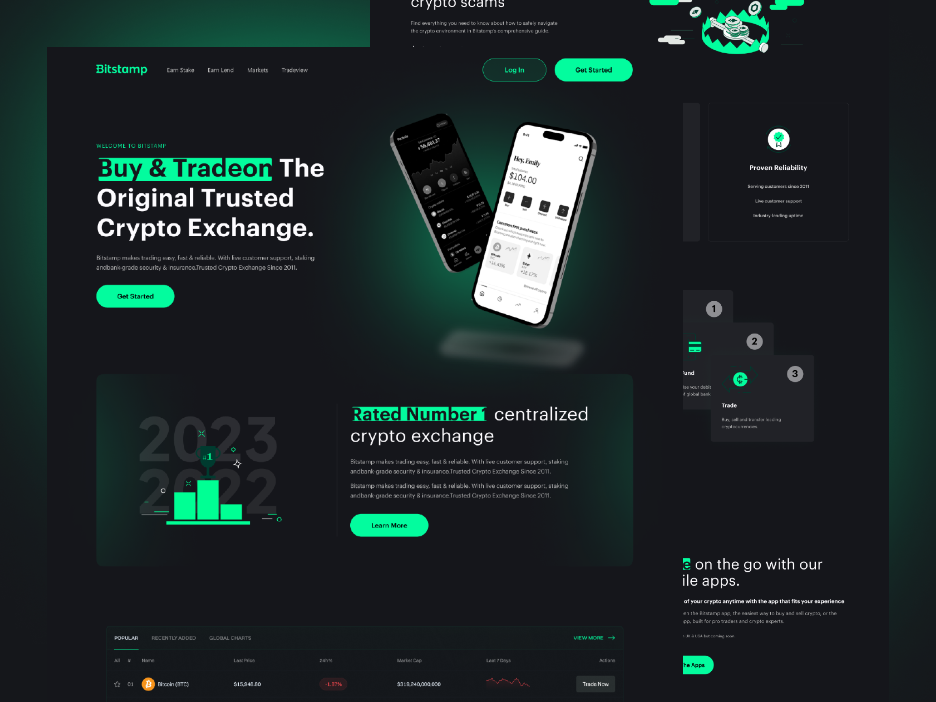 Example of Crypto Landing Page Design
