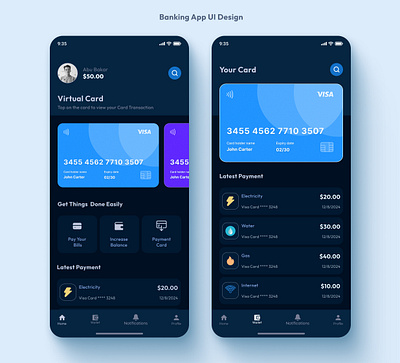 Banking App UI Design blockchain mobile app payment ui