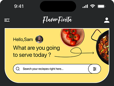 Flavor Fiesta A Spanish cuisine recipe app app apple dailyui design designinspiration figma graphic design iphone 14 pro minimalism spanish food app ui user interface