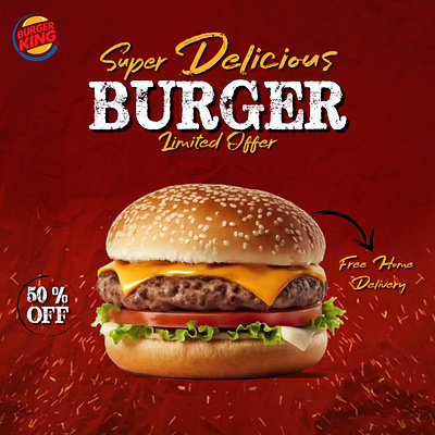 Burger King Social media post branding graphic design