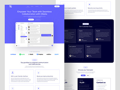 Saas Chat Web App Landing Page - Ollabs chatapp design landingpage saas saasapp saasdesign ui uidesign ux uxdesign webdesign websitedesign