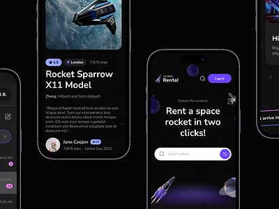 Rocket Rental – responsive for an online rocket rental service 3d illustration minimal platform product rental responsive saas ui ux web app web application website