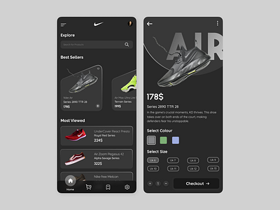 Sneaker UI app branding mobileui portfolio shoes shoeux sneaker ui