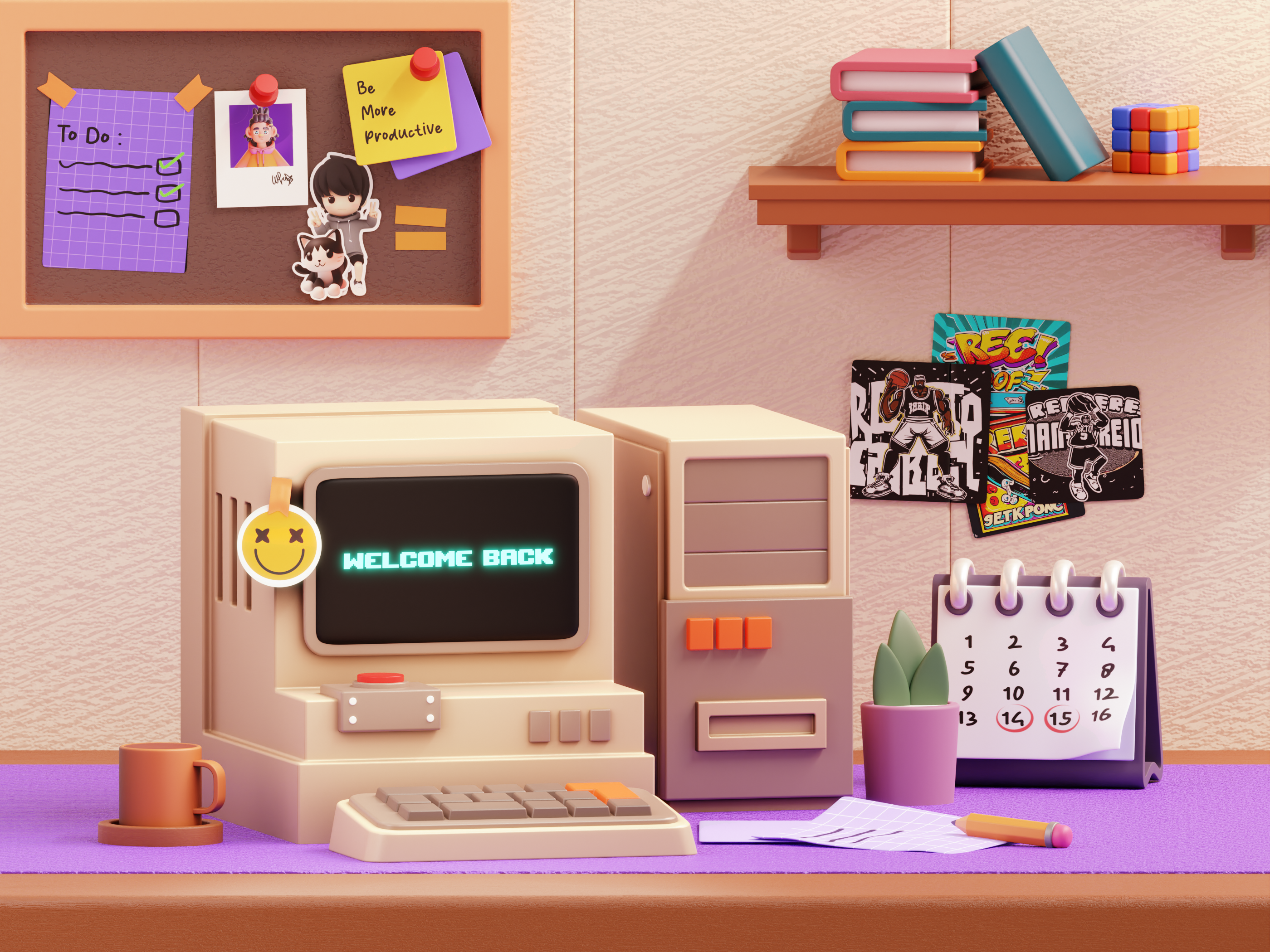 Example of Custom Stylized 3D Illustration