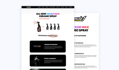 E-commerce Landing Page Design for CPG clean creative design formula 1 landing page layout ux web design website