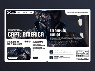 SteamToys Concept animation app branding dc design graphic design homepage illustration interaction marvel mobile motion graphics scifi service steampunk superhero toy ui website