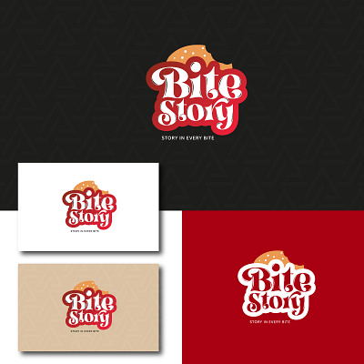 BITE STORY brand branding burger customized design food logo logo design restaurant unique
