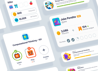 Student and Educators Dashboards branding cards design system education graphic design kids math product robotics school teacher ui user experience user interface user journey ux