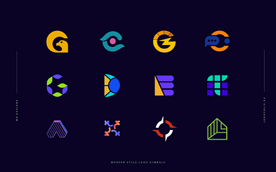 Modern Style Logo Symbols abstract app brand branding design favicon graphic design icon illustration inspiration letter logo logomark minimal modern typography vector