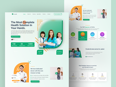 Docsek-Healthcare Landing page❤️ consultation consulting doctor health healthcare hospital landing page madical care medical medical website medicin medicine patient service treatment ui uiux web design