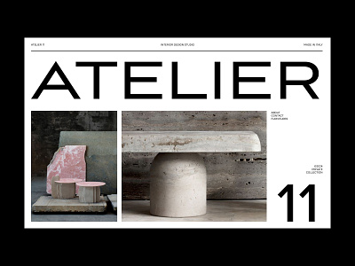 Atelier 11 branding concept design logo minimal typography ui ui card
