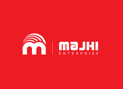 Majhi Enterprise branding cleane digital flat graphic design illustration logo modern logo new red color ui uiux web website