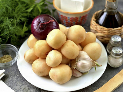 Rustic Potatoes With Feta And Red Onions homemade