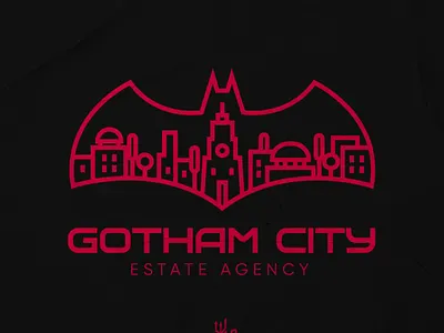 Batman city logo bat batman brand city emblem estate logo logotype real estate town