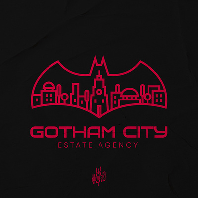 Batman city logo bat batman brand city emblem estate logo logotype real estate town