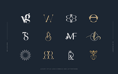 Luxury Style Logo Symbols And Letterforms app branding classic design favicon graphic design illustration logo luxury mascot minimal royal vector