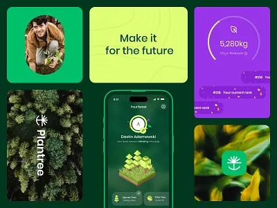 Plantree - Gamification 🎮 brand branding coin colours currency eco forest future game gamification gather gathering green nft token