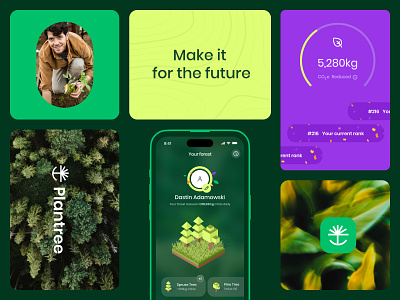 Plantree - Gamification 🎮 brand branding coin colours currency eco forest future game gamification gather gathering green nft token