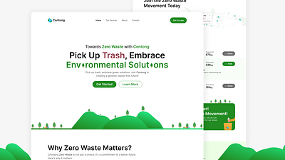Centong - Zero Waste Website Landing Page app design green landing page trash tree ui ux web zerowaste