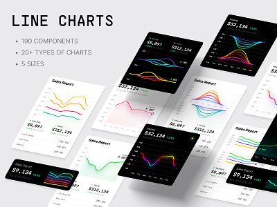 Line chart templates chart components dark dashboard dataviz desktop elements figma light line line chart line data line graph product sales statistic template ui ux widgets