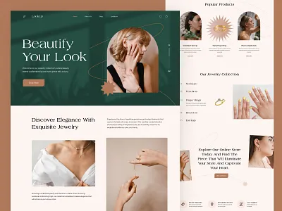 LookUp - Jewellery website design buy clean ecommerce figma design jewellery website landing page minimal necklace pastel rings shop uiux web website design