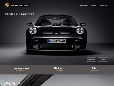 #DailyUIChallenge - 003: Porsche Landing Page carwebsite dailyui dailyuichallenge design graphic design landingpage porsche ui web design webdevelopment websitedesign
