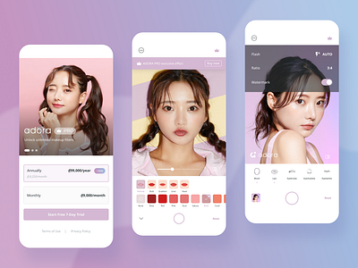 Adora ai ar artificial intelligence augmented reality beauty design makeup mobile app ui ux
