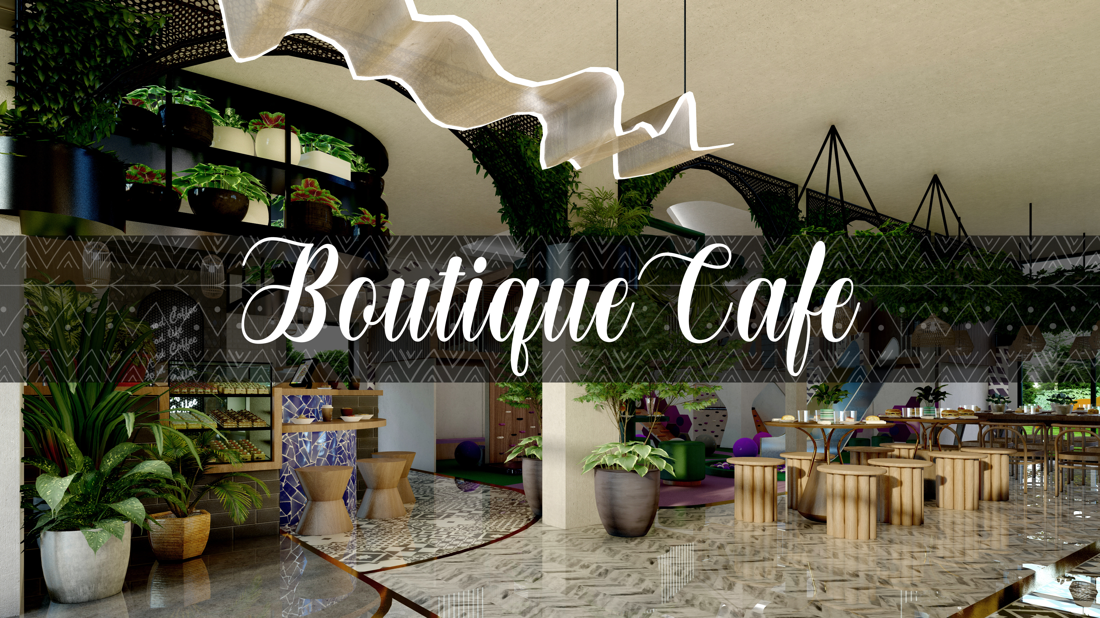 Boutique Cafe and indoor playarea interior design by Zoen on Dribbble