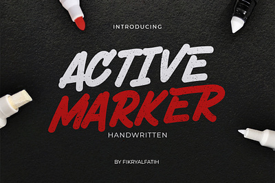 Active Marker branding chalk design display font handwritten logo marker script typeface