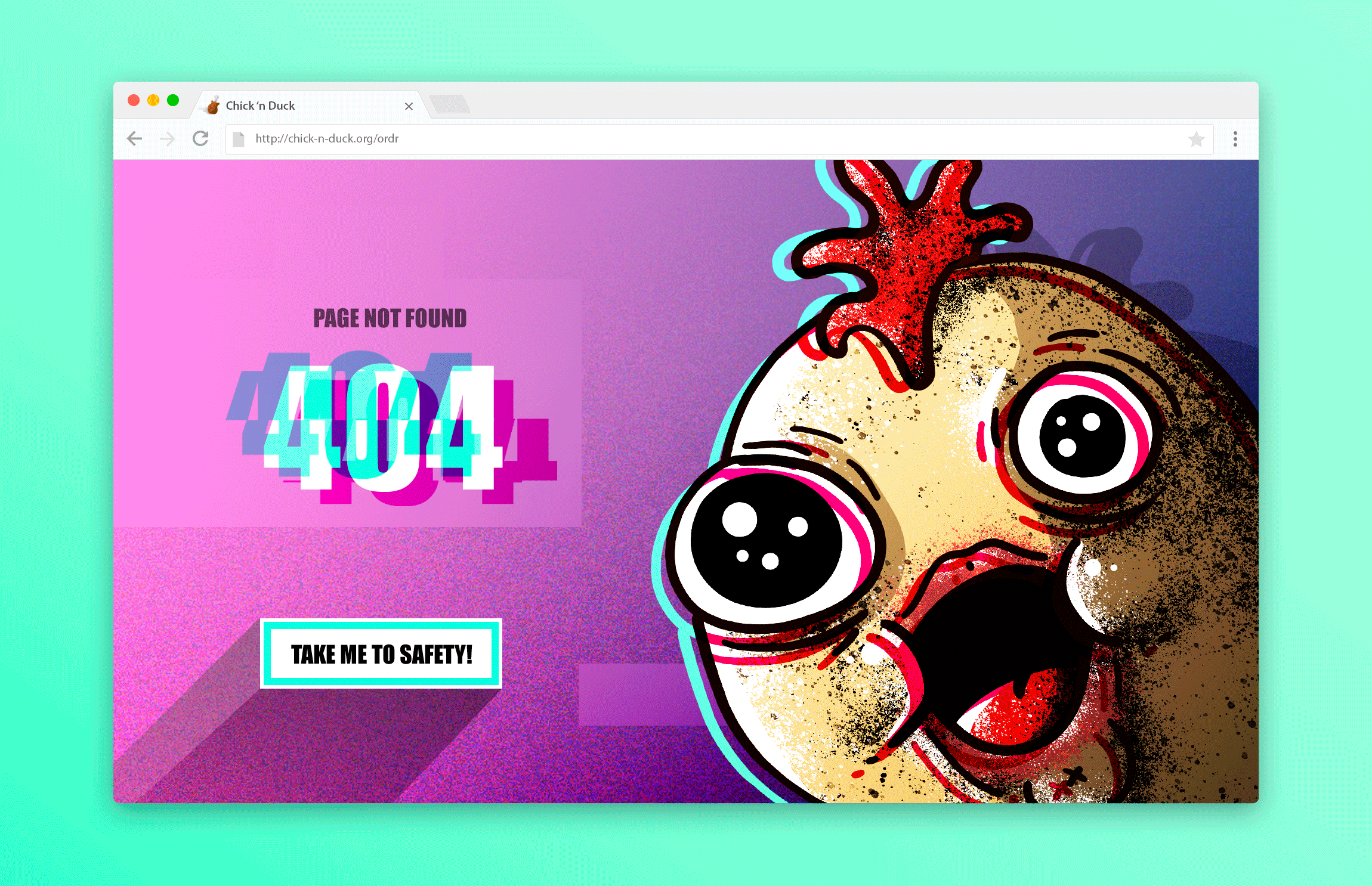 Daily UI 008 - 404 page 404 after effects animation chicken dailyui gif illustration illustrator interface meme photoshop ui