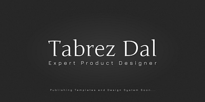 Tabrez Dal - Expert Product Designer brand identity branding design system product design ui uiux ux