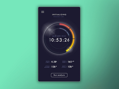 Daily UI 014 - Countdown time app countdown dailyui dark mode design illustrator interface photoshop reactor scifi timer ui