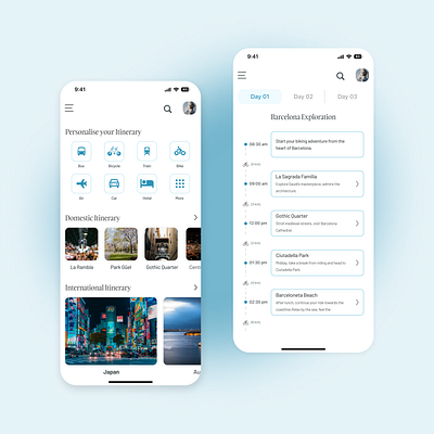 Itinerary mobile page daily ui 79 day 79 itinerary itinerary mobile travel itinerary