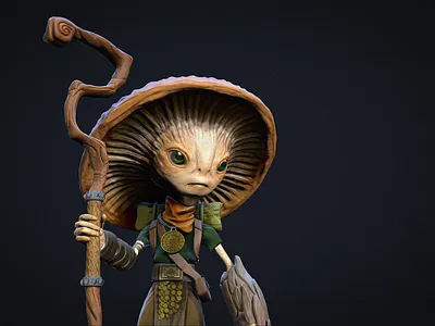 Mushroom Travaler 3D art 3d 3d art 3d character 3d design 3d model 3d sculpting